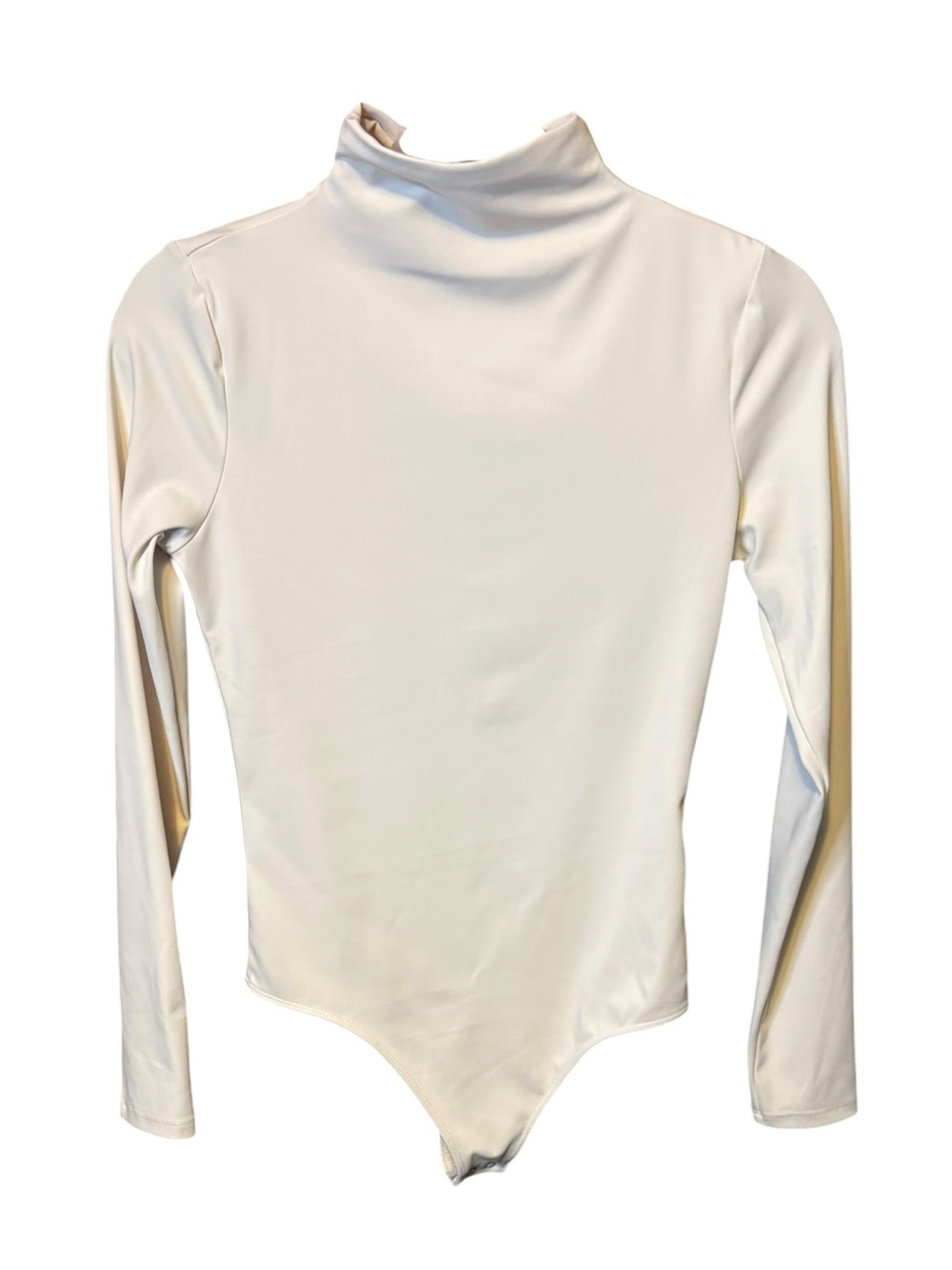 Express Body Contour High Compression High Neck Bodysuit Small Ivory